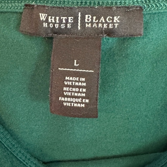 White House Black Market | Dark Green Tie Blouse - Picture 11 of 13